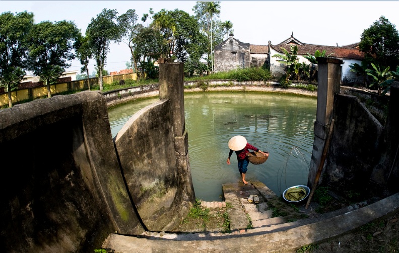 The communal pool of the Vietnamese village
