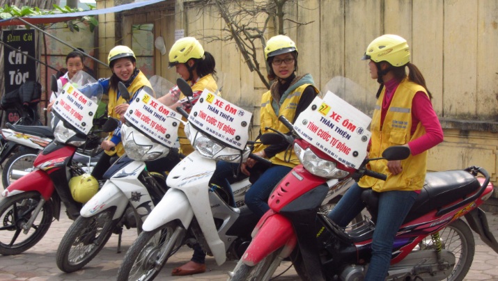 A motorbike taxi agency in Hanoi