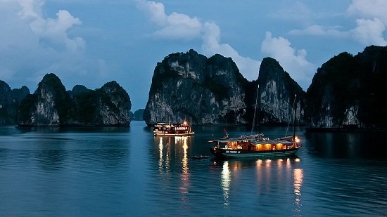 Halong Bay at night