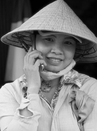 Young Vietnam woman on the phone