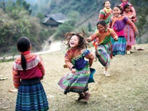 Hmong ethnic children Sapa Vietnam