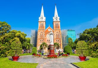 Notre Dame Cathedral Basilica of Saigon in Ho Chi Minh City Vietnam