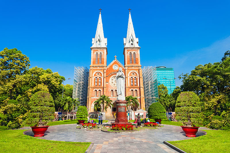 Notre Dame Cathedral Basilica of Saigon in Ho Chi Minh City Vietnam