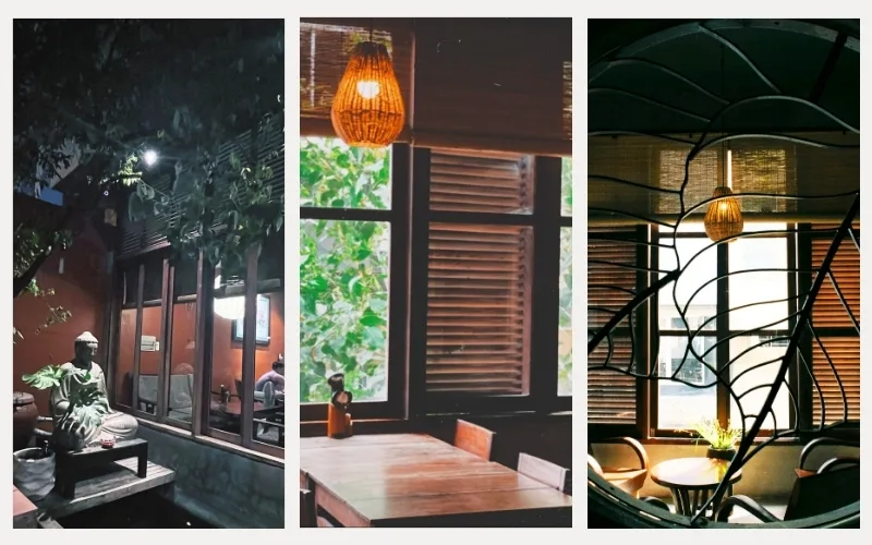 Here & Now Vegetarian offers a warm atmosphere to its guests