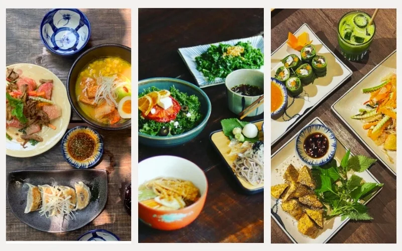 Dishes at Here & Now Vegetarian are greatly appreciated
